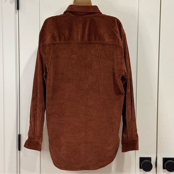 Aritzia Sunday Best Tilly Shirt Jacket Corduroy Oversized Brown Size 2 Boho Chic - Picture 7 of 13